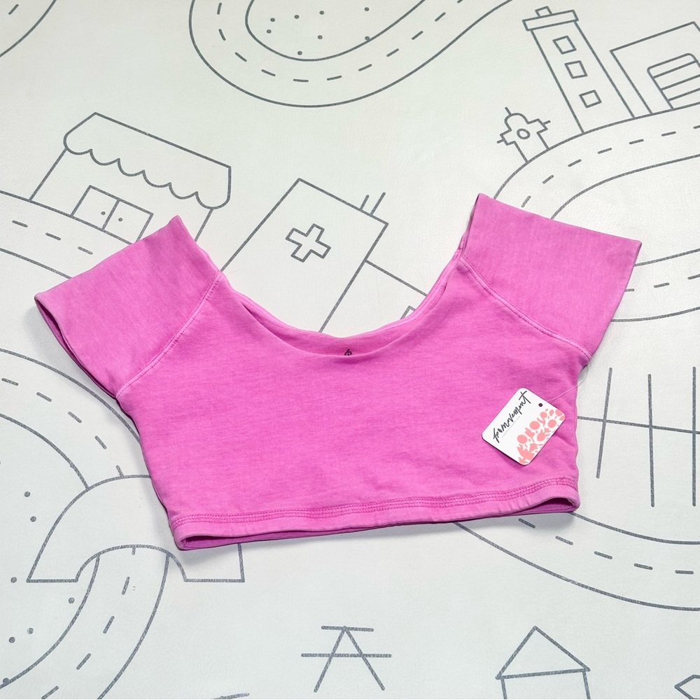 FP Movement Magenta Minx/Raspberry Cap Sleeve Crop Top